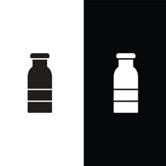 Milk bottle icon vector logo design template