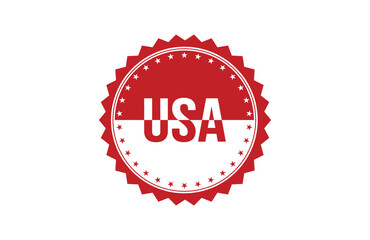 Red banner Usa on white background.