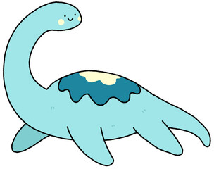Plesiosaurus dino cartoon © FUWAFAIN