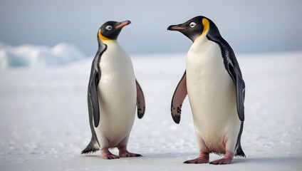 Fototapeta premium The endearing charm of a penguin against a crisp white backdrop ai_generated