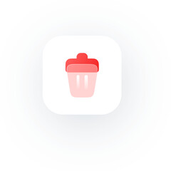 Trash Icon Glassmorphism transparent blur glass effect icon