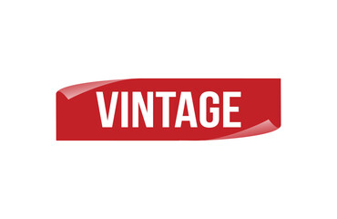 Red banner Vintage on white background.