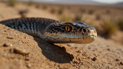 Fototapeta premium close up of a snake with blur background