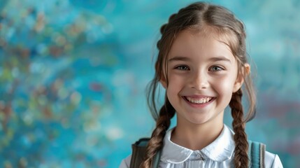 A Cheerful Caucasian Schoolgirl Smiling Broadly, Her Toothy Grin Reflecting Her Happiness And Youthful Exuberance, Hd Images