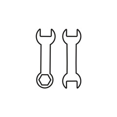 wrench icon, in trendy flat style isolated on grey background. vector illustration.