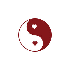 Ying yang icon in flat style with background.