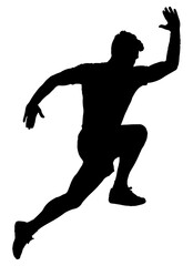 Runner silhouette vector including transparent png