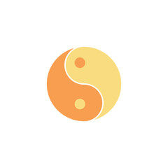 Ying yang icon in trendy flat design.