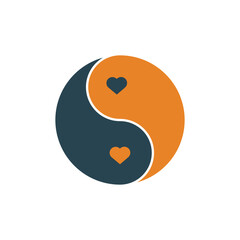 Ying yang icon in trendy flat design.