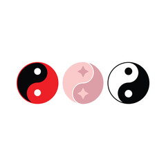 ying yang icon symbol vector silhouette.