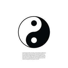 ying yang icon symbol vector silhouette.