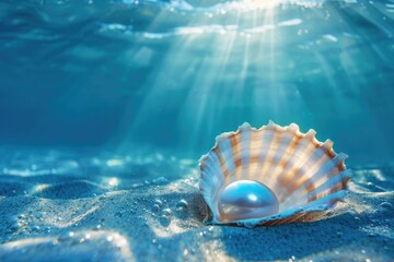 pearl shell on under water of sea