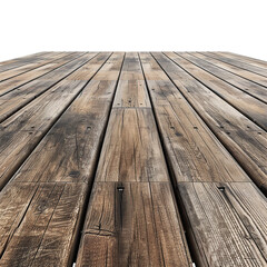 Fototapeta premium empty wooden floor as element in isolated white background