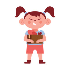 girl carrying donation box