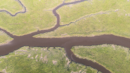 Aerial Drone of Laurence Harbor Old Bridge New Jersey 