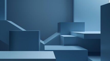 A minimalistic 3D rendering of geometric shapes in Pantone highlighting a sleek and contemporary design approach