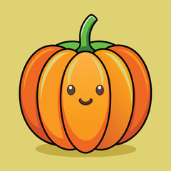 Cute bat pumpkin dracula halloween cartoon vector icon illustration food holiday isolated flat