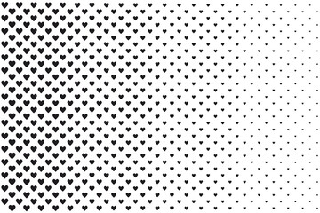 Blended geometric heart on white pattern. Halftone effect wallpaper. Valentine's day background. Abstract geometric texture design.