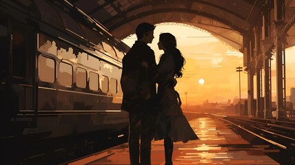 Hearts Apart: The Poignant Moment of Saying Goodbye (couple saying good bye)