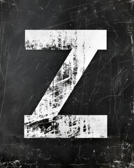 z capital letter distressed and grunge with black background