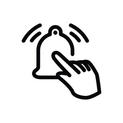 touch the emergency alarm outline icon pixel perfect vector design good for website and mobile app