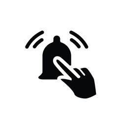 touch the emergency alarm solid black outline icon vector design good for website and mobile app