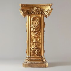 realistic classical column details with gold leaf