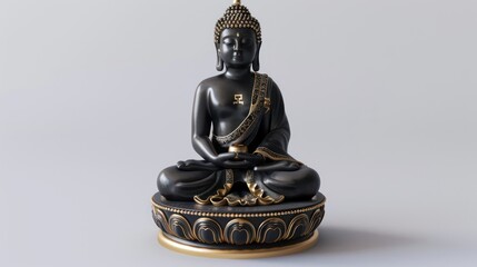realistic illustration of a buddha statuette isolated on a white background