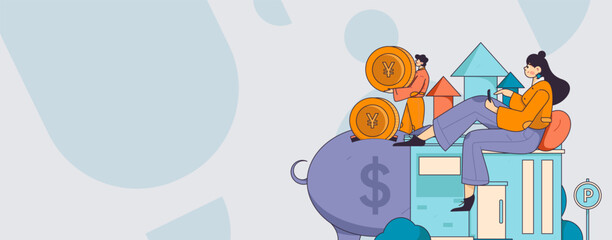 Home loan flat vector concept operation illustration
