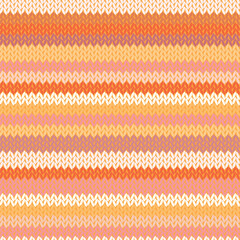 Knitted stripes seamless pattern. Fabric imitation vector background. Flat style knit wallpaper. Cute design for gift wrap, paper, textile