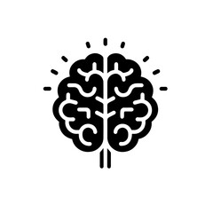 silhouette icon brain vector SVG