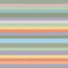 Knitted stripes seamless pattern. Fabric imitation vector background. Flat style knit wallpaper. Cute design for gift wrap, paper, textile