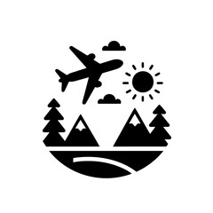 silhouette icon Plane vector SVG
