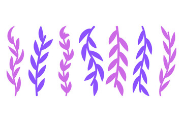 Flower vine icon set. Botanical decoration vector © Gifa_Art