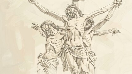Sacrifice and Redemption: Artistic Depiction of the Crucifixion, a Biblical Illustration of Spiritual Faith