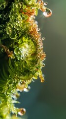 A close up of a plant with many small green leaves generated by AI