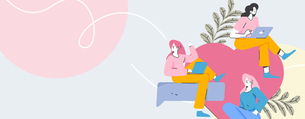 3.12 International Women's Day professional women flat character vector concept operation hand drawn illustration
