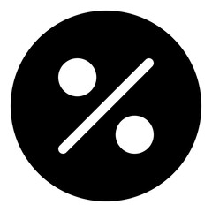 Percentage icon for discount, ecommerce and promotions