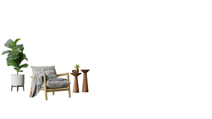 Fototapeta premium a chair and a plant in a room