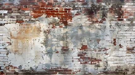 Obraz premium Old wall background with stained aged bricks