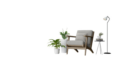 Fototapeta premium a chair and a plant in a room