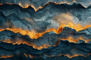 Naklejka premium A captivating abstract acrylic painting featuring a harmonious blend of blue and orange tones, creating a sense of ethereal beauty and sophistication