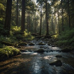 Envision a quiet retreat in the forest, with towering trees and a babbling brook, where you can immerse yourself in a gripping true crime book for "Read a Book Day".

