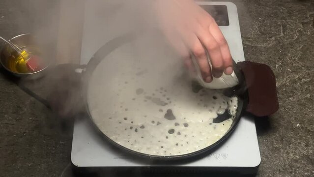 cooking Appam Palappam Kallappam vella appam made of rice batter plain hoppers