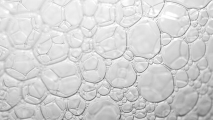 Explore a miniature universe as white bubbles come to life in stunning macro close-up, revealing...
