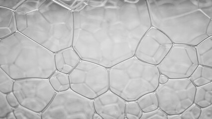 Macro lens unveils the enchanting world of white bubbles, each one a tiny universe of its own,...