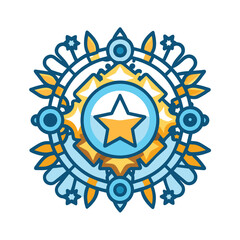Fototapeta premium Abstract Star Design with Blue and Yellow Colors