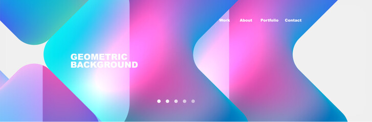 Arrows and squares with bright colors and round angles. Vector Illustration For Wallpaper, Banner, Background, Card, Book Illustration, landing page