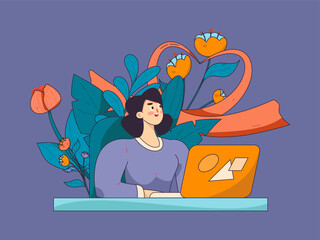 3.12 International Women's Day professional women flat character vector concept operation hand drawn illustration
