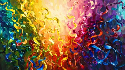 Ribbons of vibrant colors unfurling across the canvas, painting a picture of endless joy and...